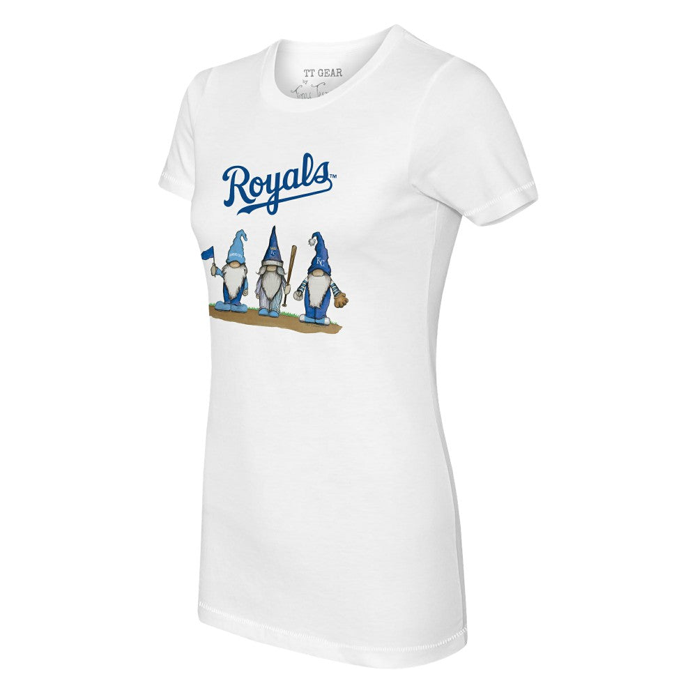 White Kansas City Royals Tiny Turnip Women's Gnomes T-Shirt