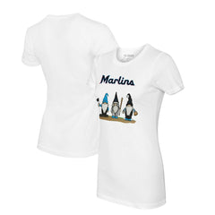 White Miami Marlins Tiny Turnip Women's Gnomes T-Shirt