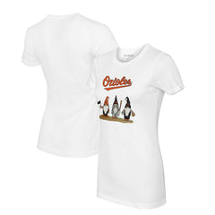 White Baltimore Orioles Tiny Turnip Women's Gnomes T-Shirt