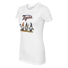 White Detroit Tigers Tiny Turnip Women's Gnomes T-Shirt