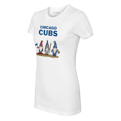 White Chicago Cubs Tiny Turnip Women's Gnomes T-Shirt