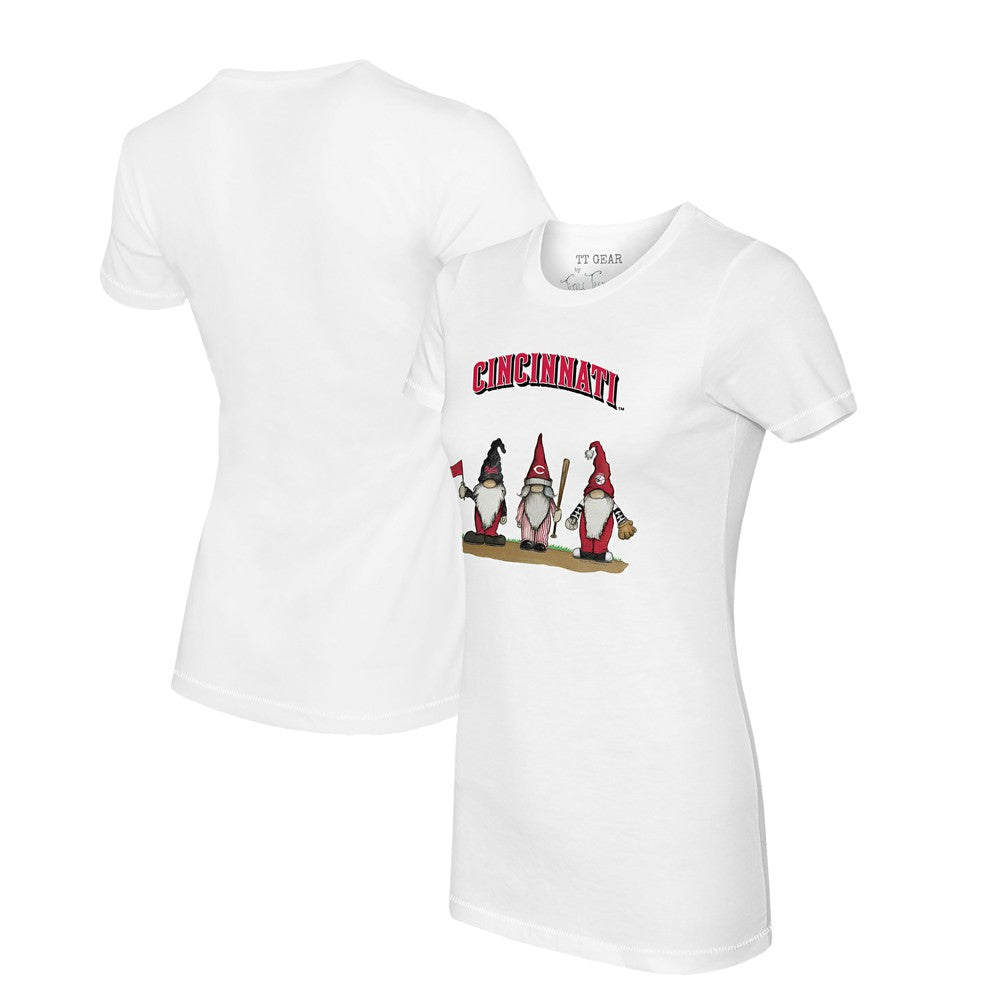 White Cincinnati Reds Tiny Turnip Women's Gnomes T-Shirt