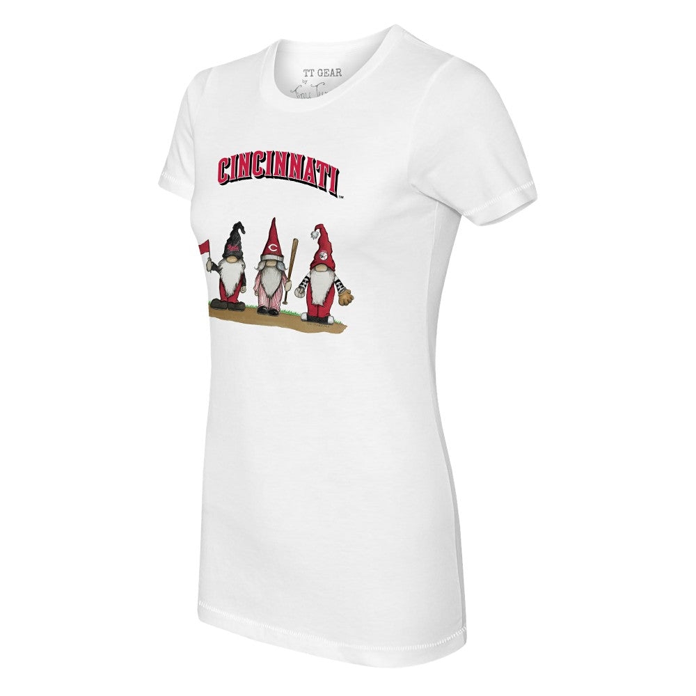 White Cincinnati Reds Tiny Turnip Women's Gnomes T-Shirt