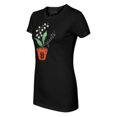 Black San Francisco Giants Tiny Turnip Women's Lilies & Ladybugs T-Shirt