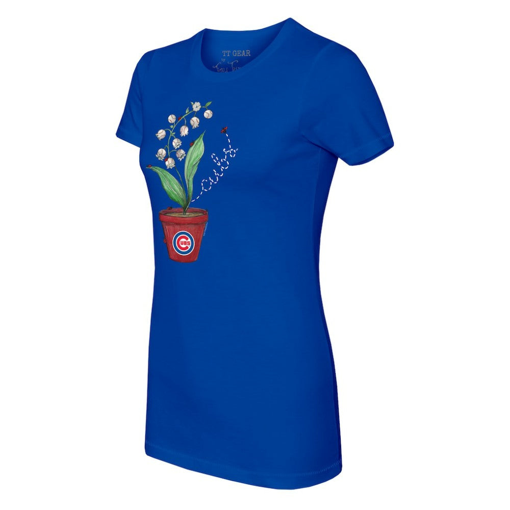Royal Chicago Cubs Tiny Turnip Women's Lilies & Ladybugs T-Shirt