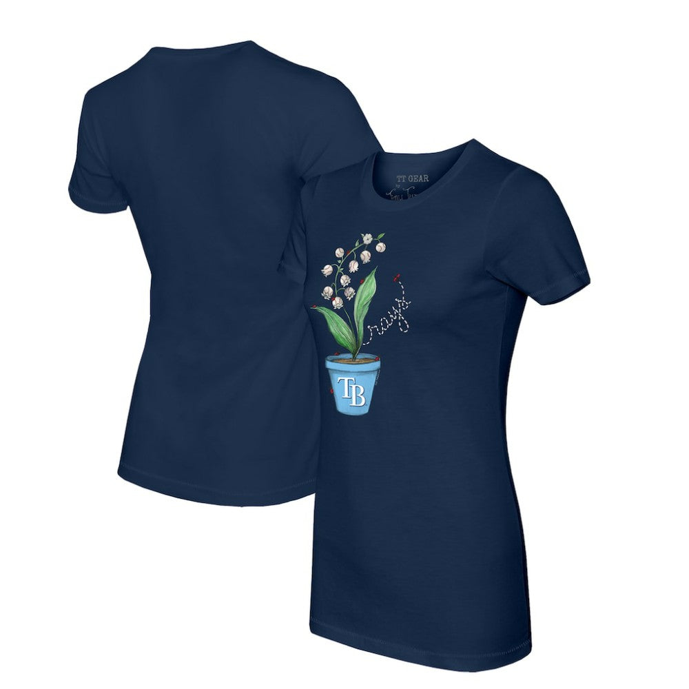 Navy Tampa Bay Rays Tiny Turnip Women's Lilies & Ladybugs T-Shirt