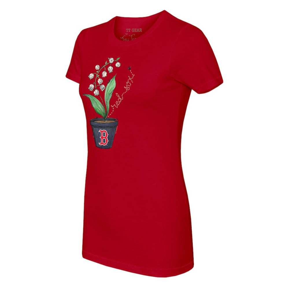 Red Boston Red Sox Tiny Turnip Women's Lilies & Ladybugs T-Shirt