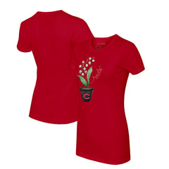 Red Cincinnati Reds Tiny Turnip Women's Lilies & Ladybugs T-Shirt