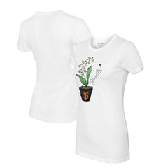 White San Francisco Giants Tiny Turnip Women's Lilies & Ladybugs T-Shirt