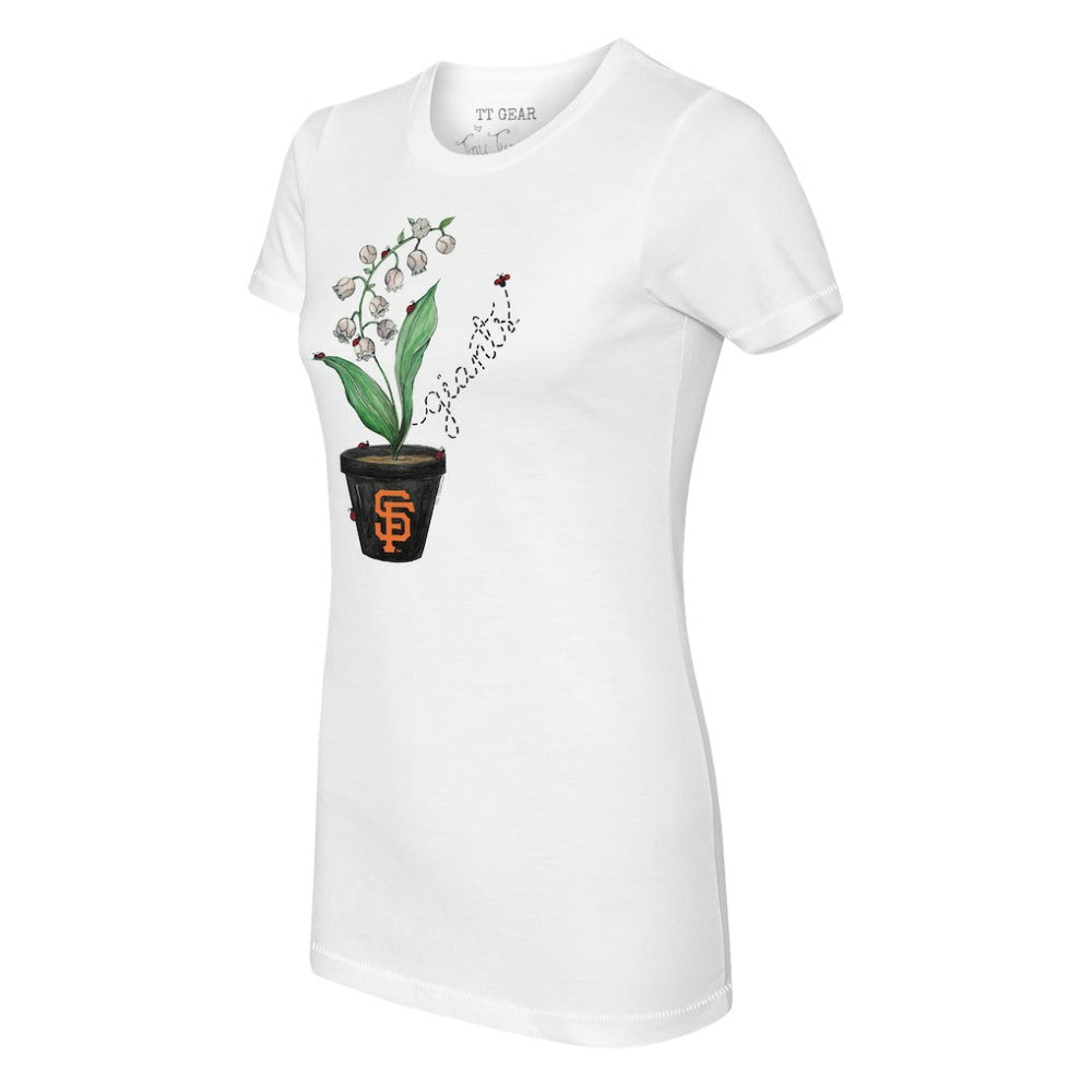 White San Francisco Giants Tiny Turnip Women's Lilies & Ladybugs T-Shirt