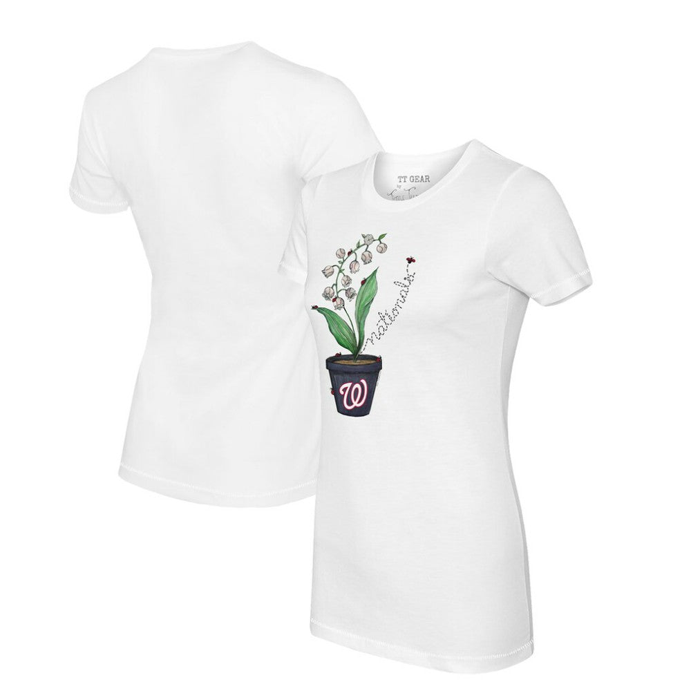 White Washington Nationals Tiny Turnip Women's Lilies & Ladybugs T-Shirt