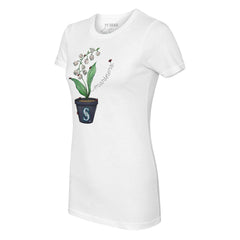 White Seattle Mariners Tiny Turnip Women's Lilies & Ladybugs T-Shirt