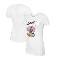 White Detroit Tigers Tiny Turnip Women's Mermaid T-Shirt