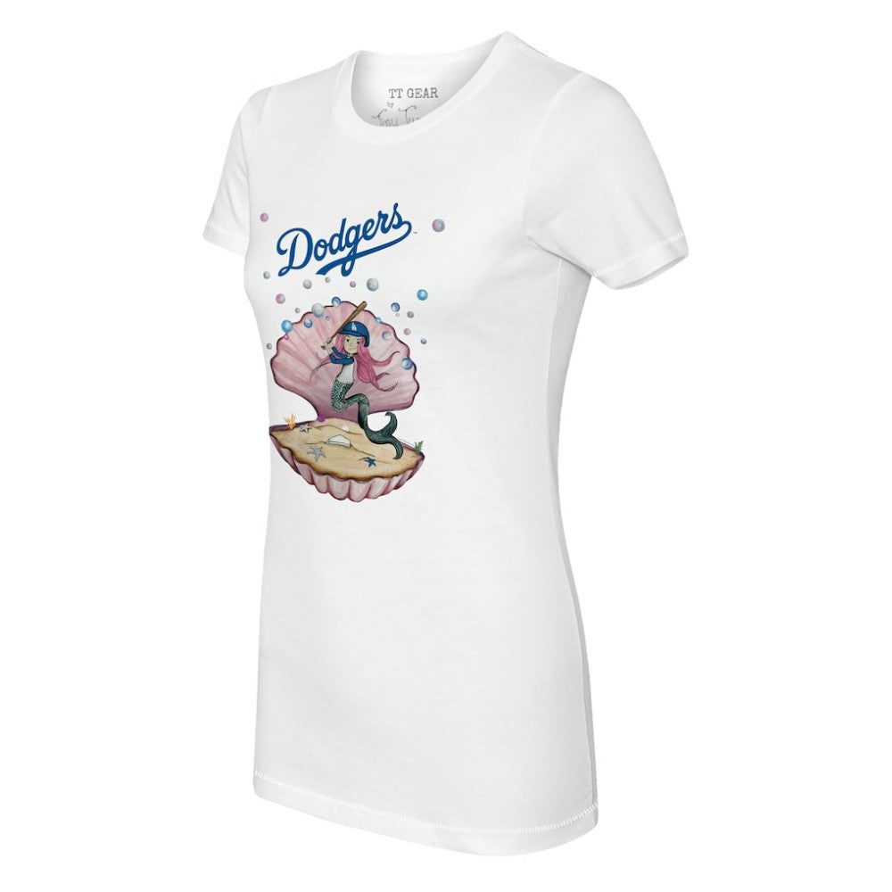 White Los Angeles Dodgers Tiny Turnip Women's Mermaid T-Shirt