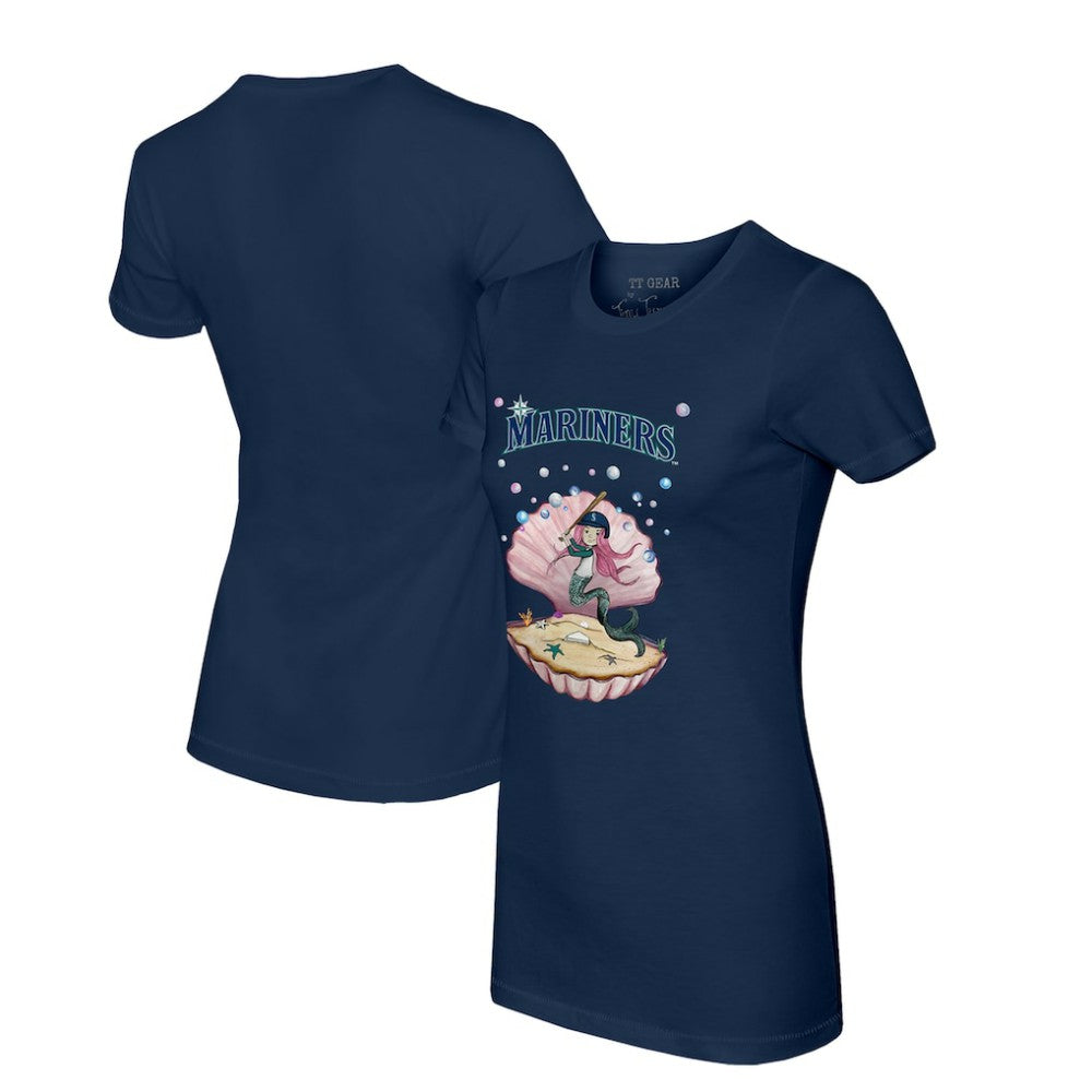 Navy Seattle Mariners Tiny Turnip Women's Mermaid T-Shirt