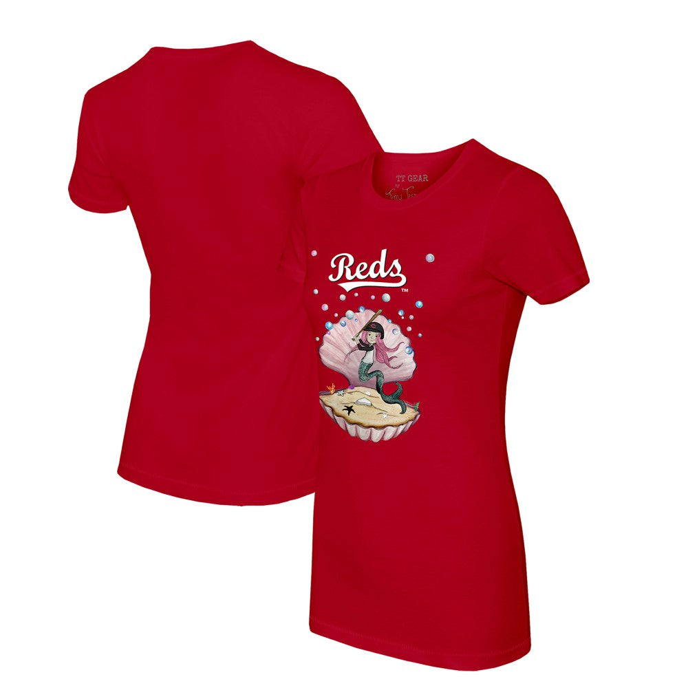 Red Cincinnati Reds Tiny Turnip Women's Mermaid T-Shirt