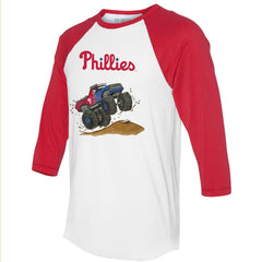 White/Red Philadelphia Phillies Tiny Turnip Unisex Monster Truck 3/4-Sleeve Raglan T-Shirt