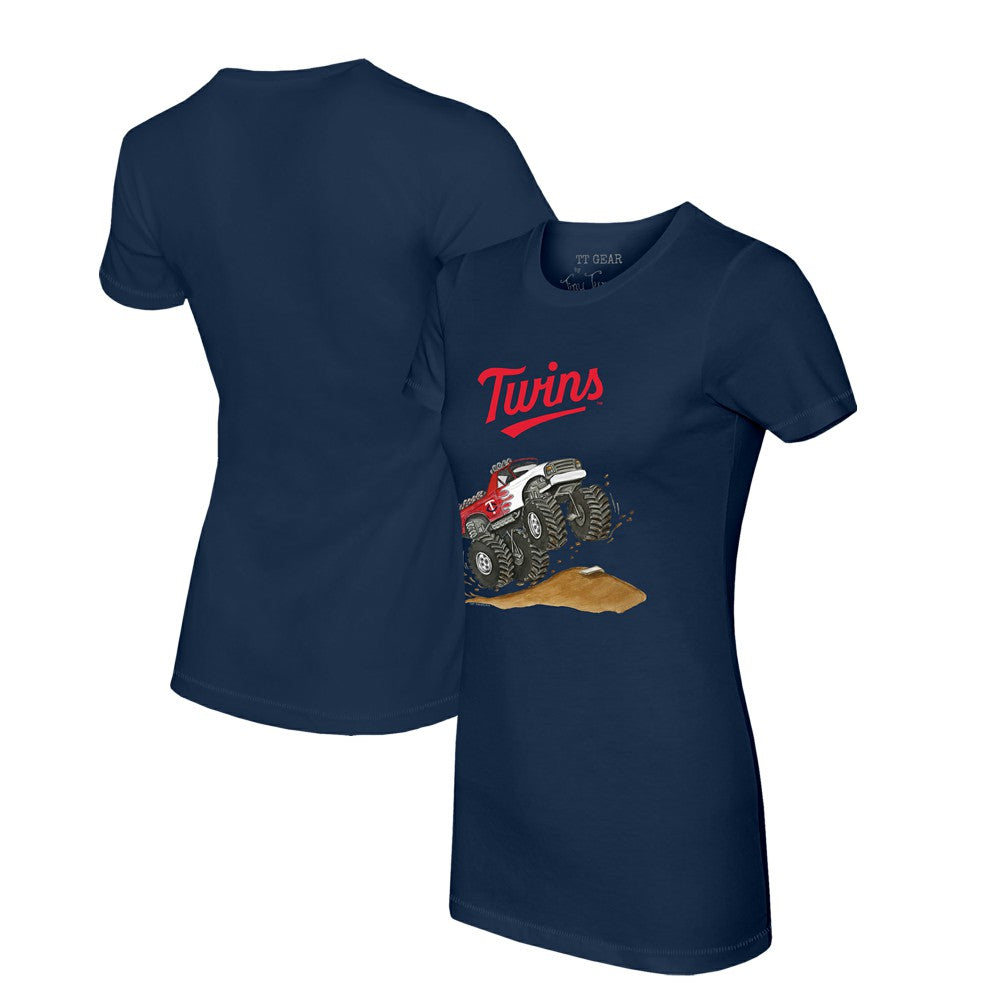 Navy Minnesota Twins Tiny Turnip Women's Monster Truck T-Shirt