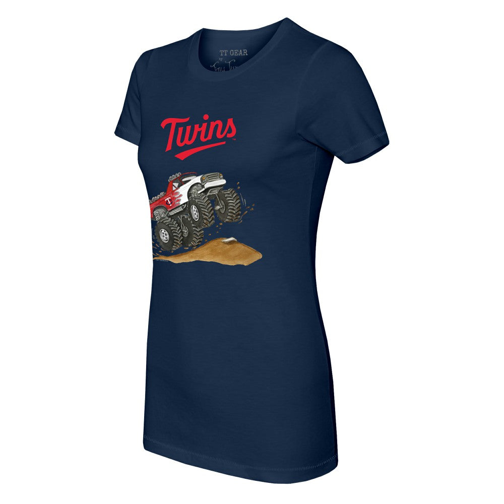 Navy Minnesota Twins Tiny Turnip Women's Monster Truck T-Shirt