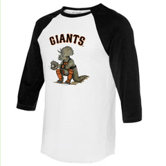 White/Black San Francisco Giants Tiny Turnip Unisex Triceratops 3/4-Sleeve Raglan T-Shirt