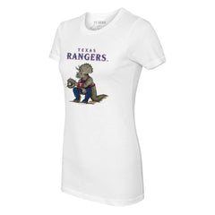White Texas Rangers Tiny Turnip Women's Triceratops T-Shirt