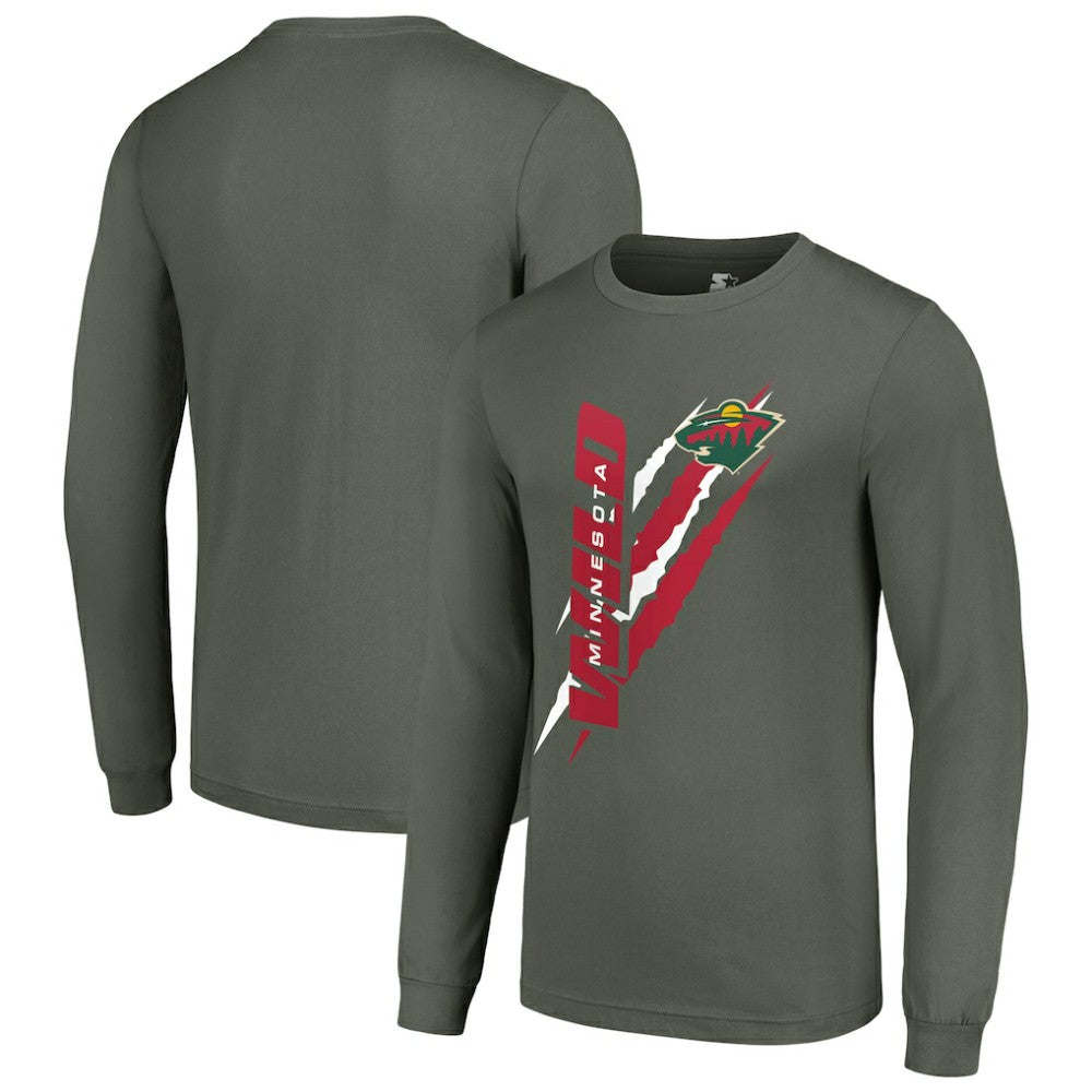 NHL Minnesota Wild Starter Color Scratch Long-Sleeve T-Shirt