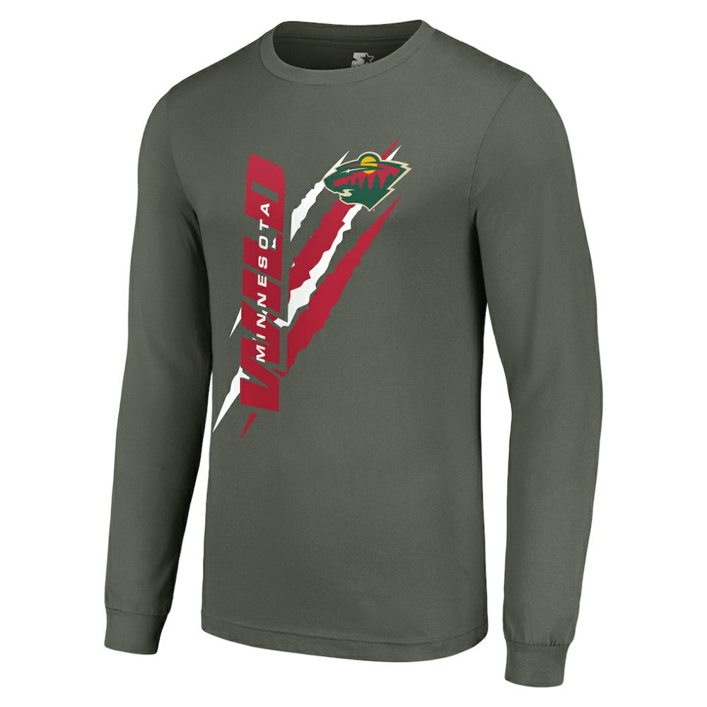 NHL Minnesota Wild Starter Color Scratch Long-Sleeve T-Shirt