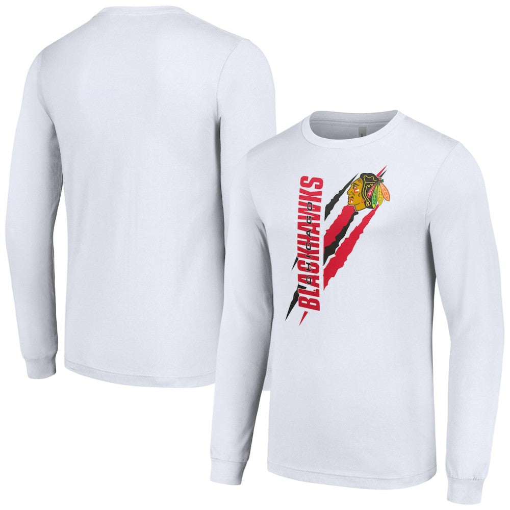 NHL Chicago Blackhawks Starter Color Scratch Long-Sleeve T-Shirt