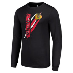 NHL Chicago Blackhawks Starter Color Scratch Long-Sleeve T-Shirt