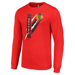 NHL Chicago Blackhawks Starter Color Scratch Long-Sleeve T-Shirt