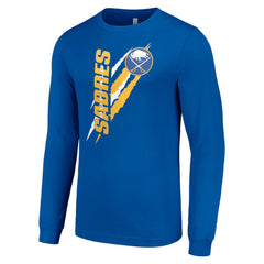 NHL Buffalo Sabres Starter Color Scratch Long-Sleeve T-Shirt