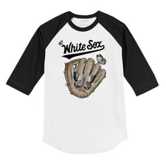 White/Black Chicago White Sox Tiny Turnip Youth Butterfly Glove 3/4-Sleeve Raglan T-Shirt