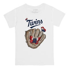 White Minnesota Twins Tiny Turnip Youth Butterfly Glove T-Shirt
