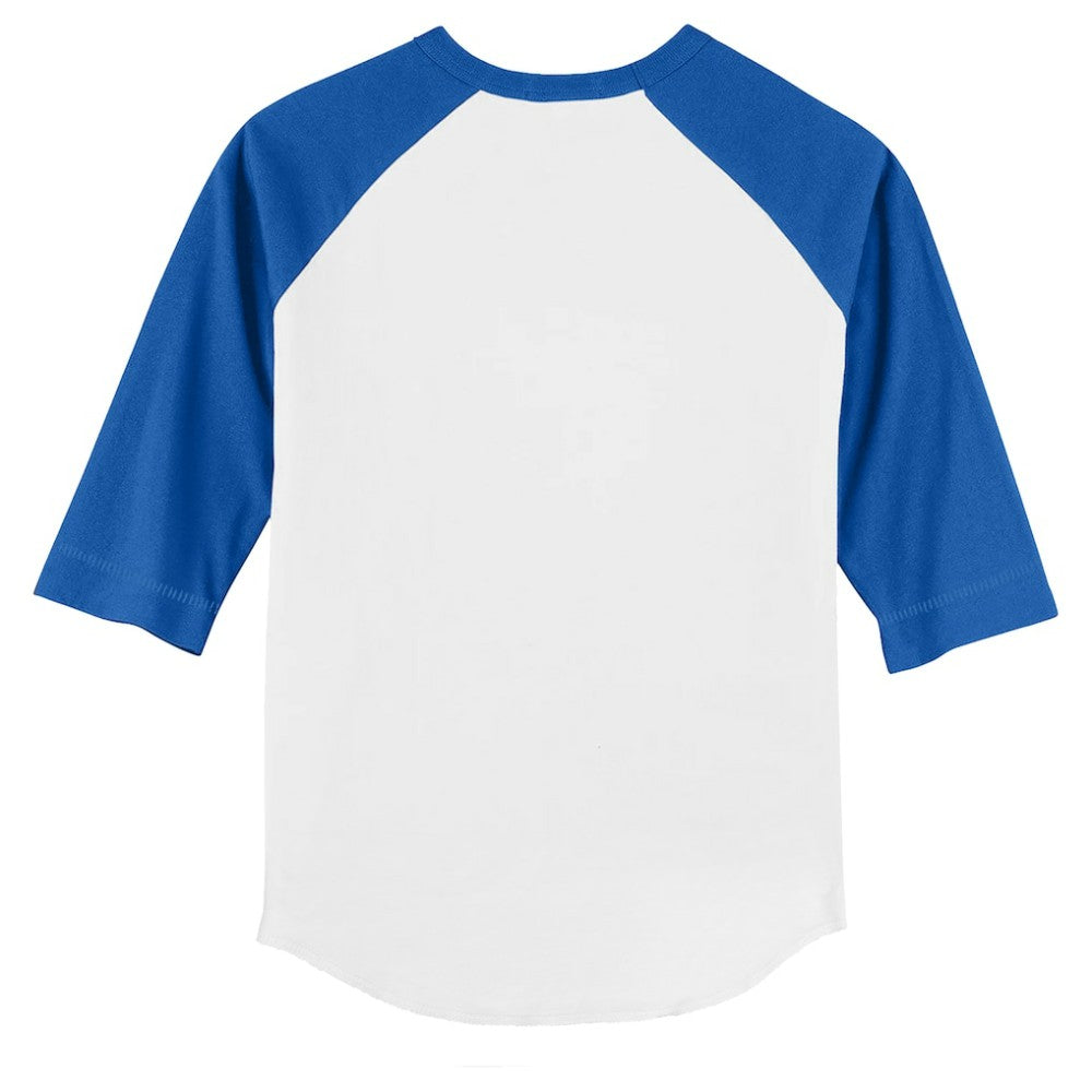 White/Royal Chicago Cubs Tiny Turnip Youth Excavator 3/4-Sleeve Raglan T-Shirt