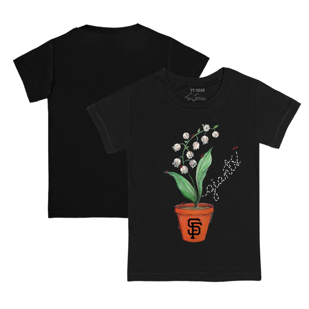 Black San Francisco Giants Tiny Turnip Youth Lilies & Ladybugs T-Shirt