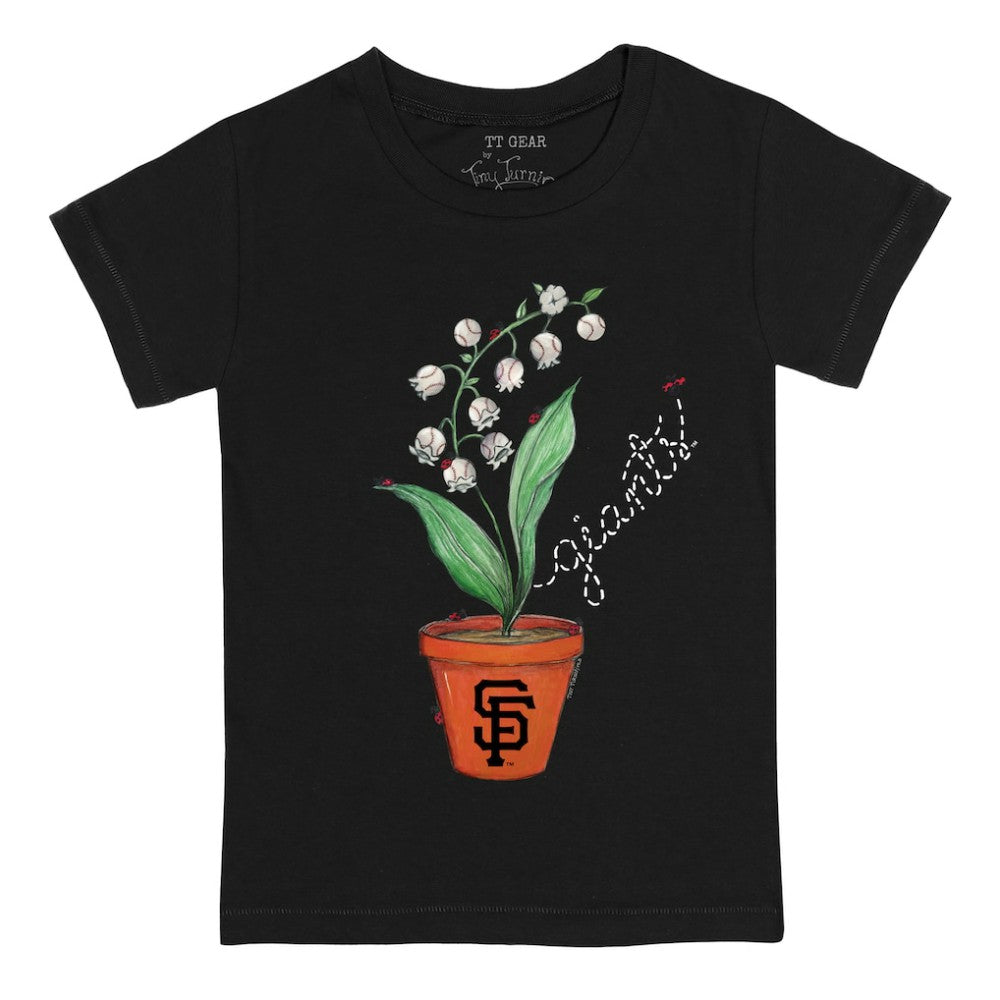 Black San Francisco Giants Tiny Turnip Youth Lilies & Ladybugs T-Shirt