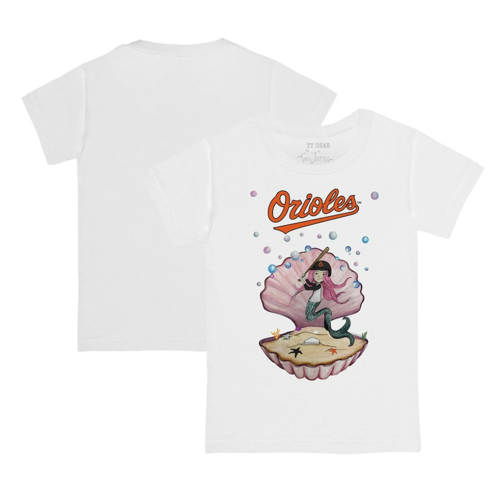 White Baltimore Orioles Tiny Turnip Youth Mermaid T-Shirt
