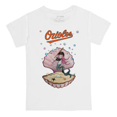 White Baltimore Orioles Tiny Turnip Youth Mermaid T-Shirt