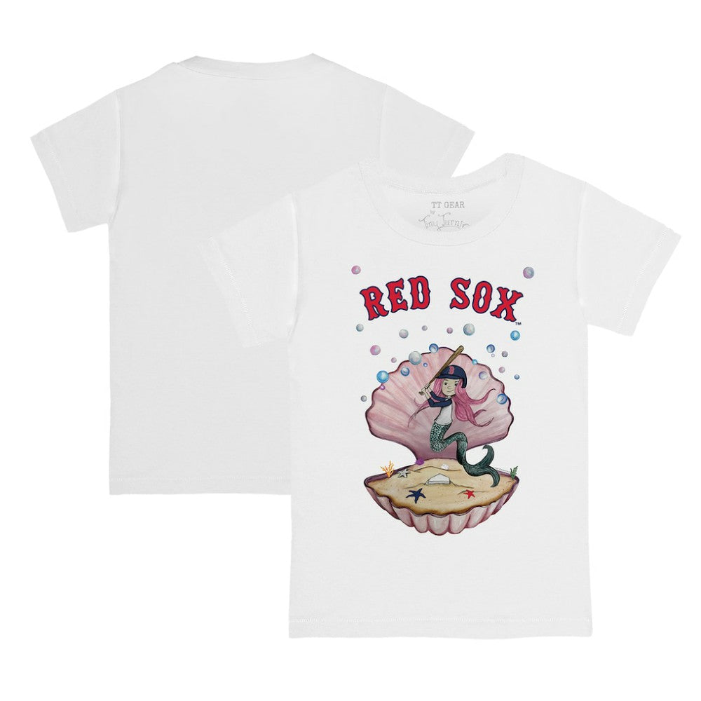 White Boston Red Sox Tiny Turnip Youth Mermaid T-Shirt