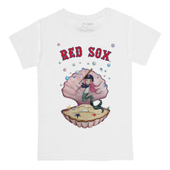 White Boston Red Sox Tiny Turnip Youth Mermaid T-Shirt