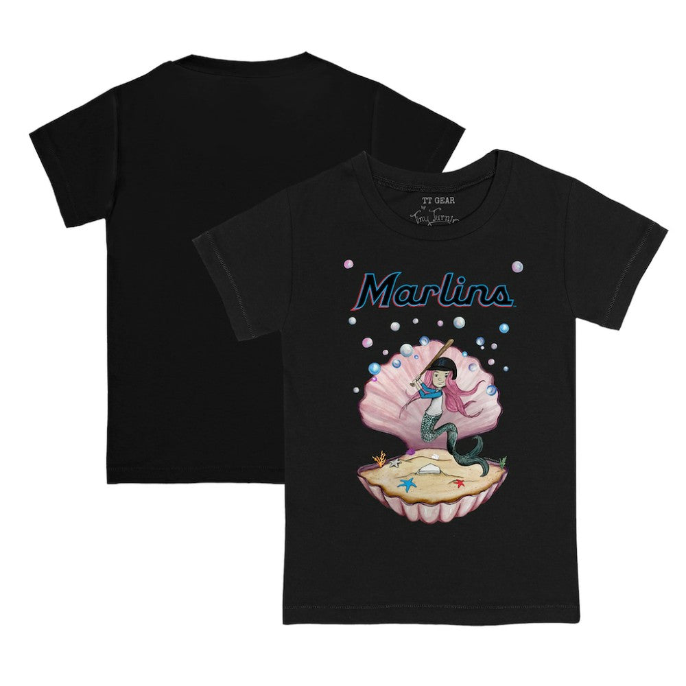 Black Miami Marlins Tiny Turnip Youth Mermaid T-Shirt