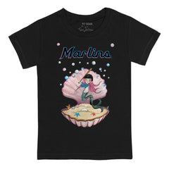 Black Miami Marlins Tiny Turnip Youth Mermaid T-Shirt