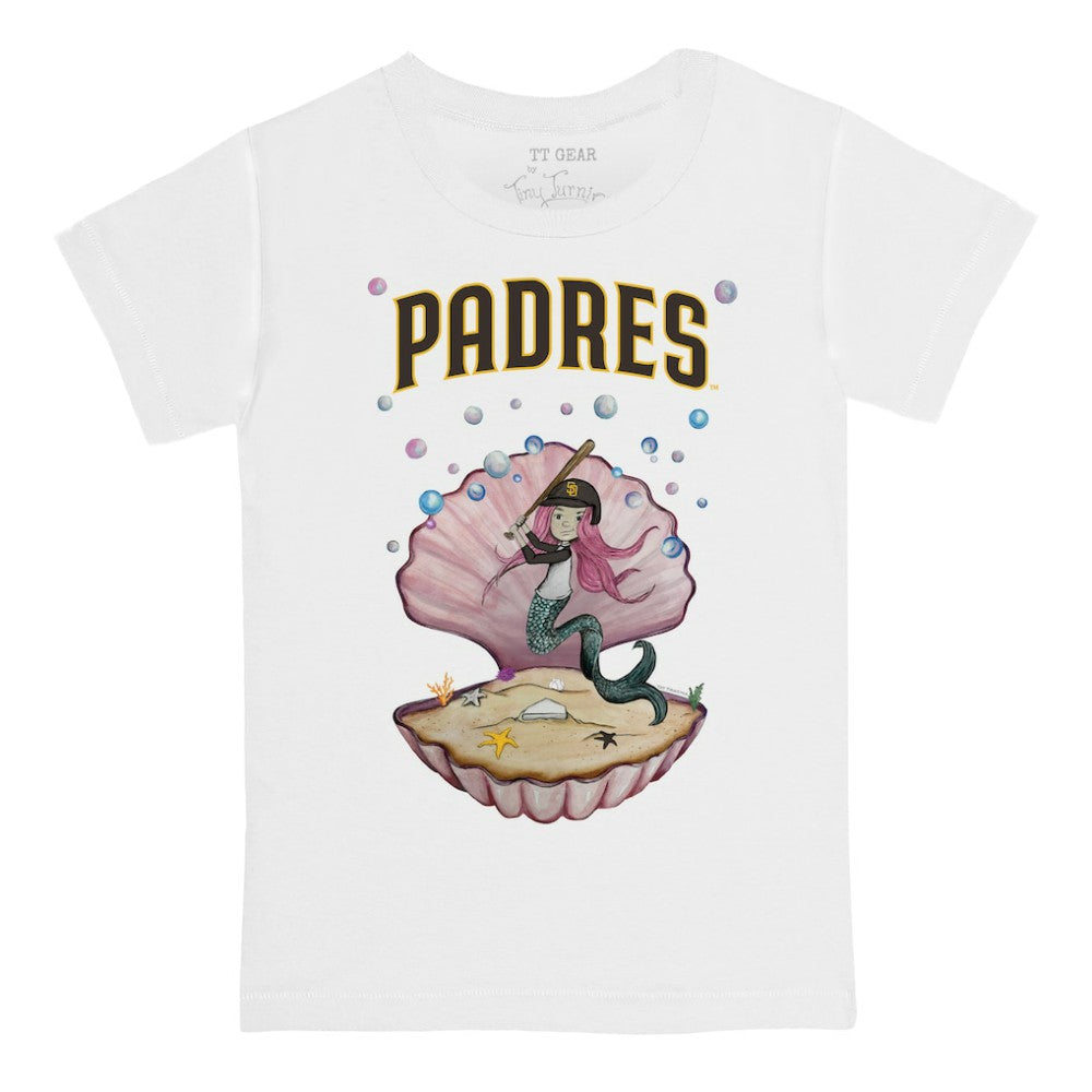 White San Diego Padres Tiny Turnip Youth Mermaid T-Shirt