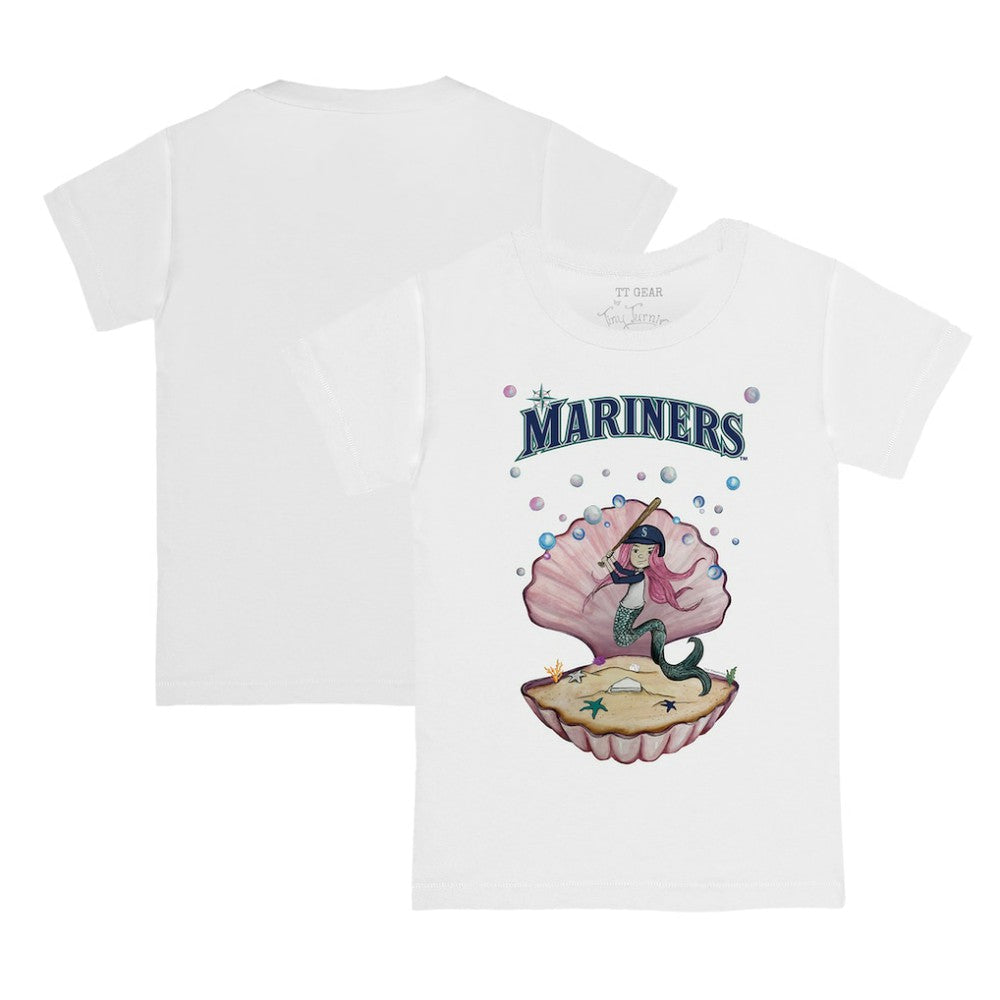 White Seattle Mariners Tiny Turnip Youth Mermaid T-Shirt
