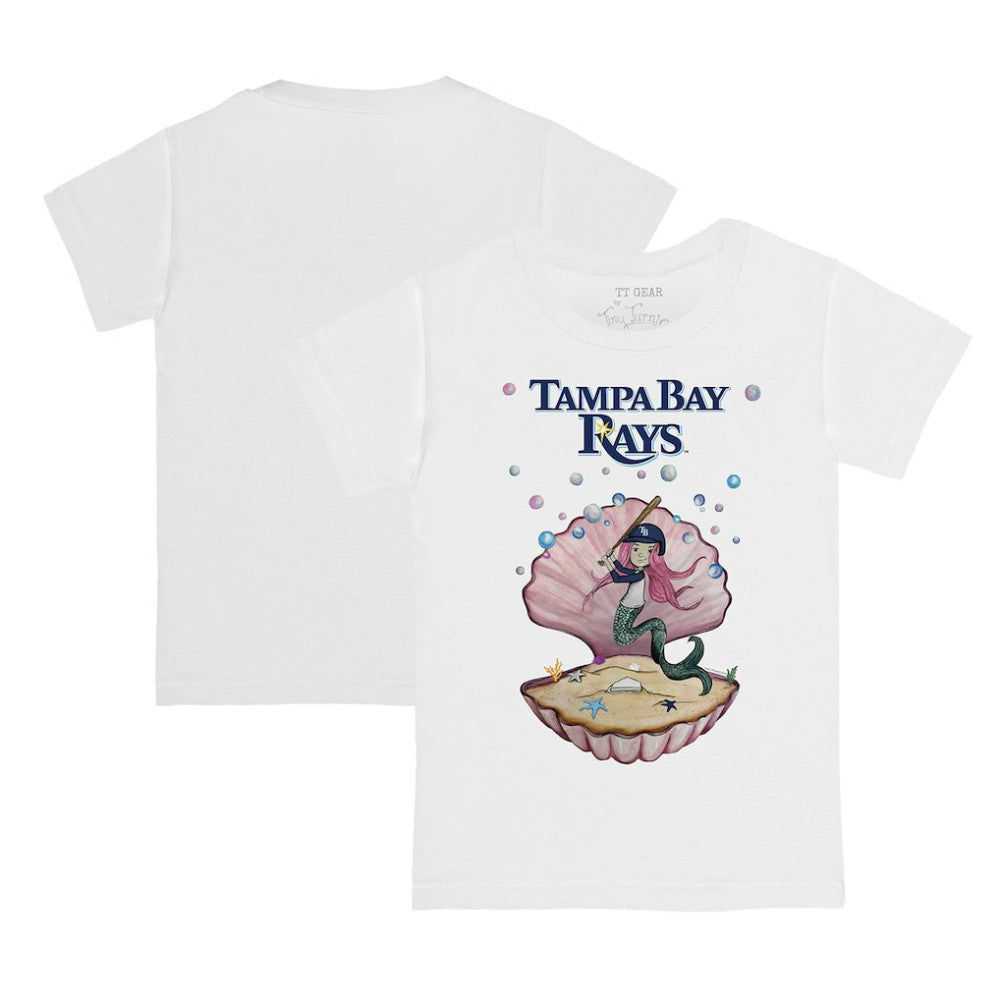 White Tampa Bay Rays Tiny Turnip Youth Mermaid T-Shirt