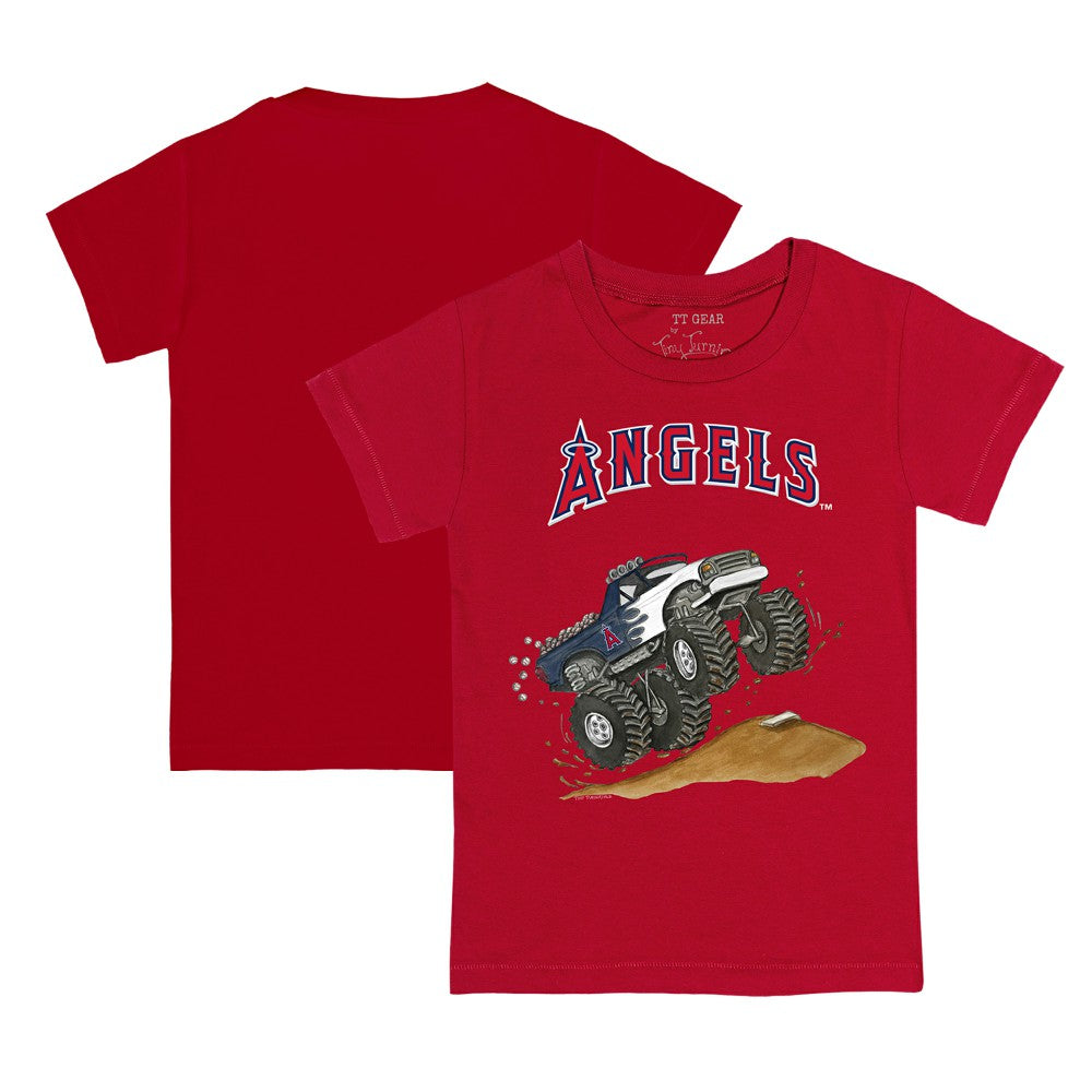 Red Los Angeles Angels Tiny Turnip Youth Monster Truck T-Shirt