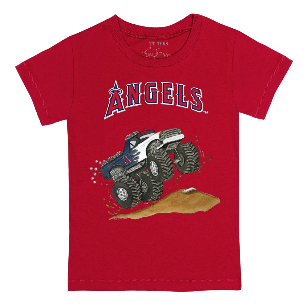 Red Los Angeles Angels Tiny Turnip Youth Monster Truck T-Shirt