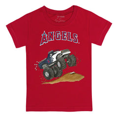 Red Los Angeles Angels Tiny Turnip Youth Monster Truck T-Shirt