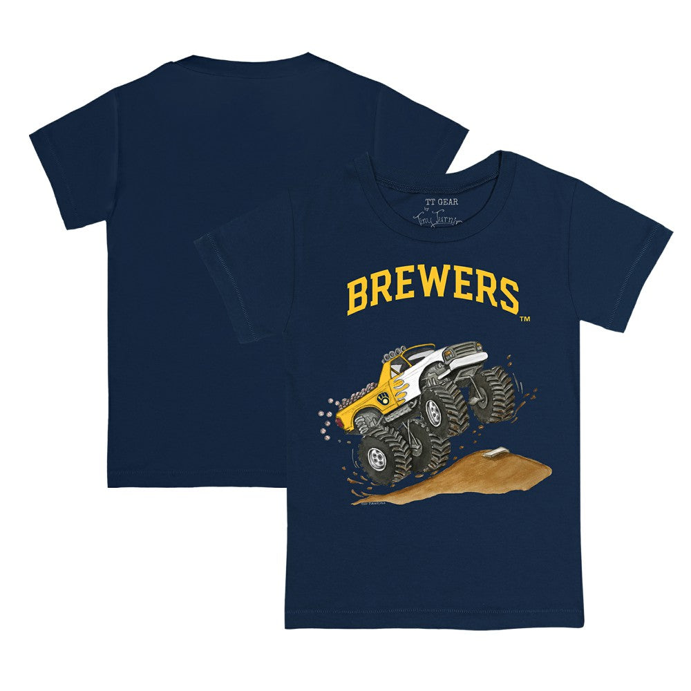 Navy Milwaukee Brewers Tiny Turnip Youth Monster Truck T-Shirt
