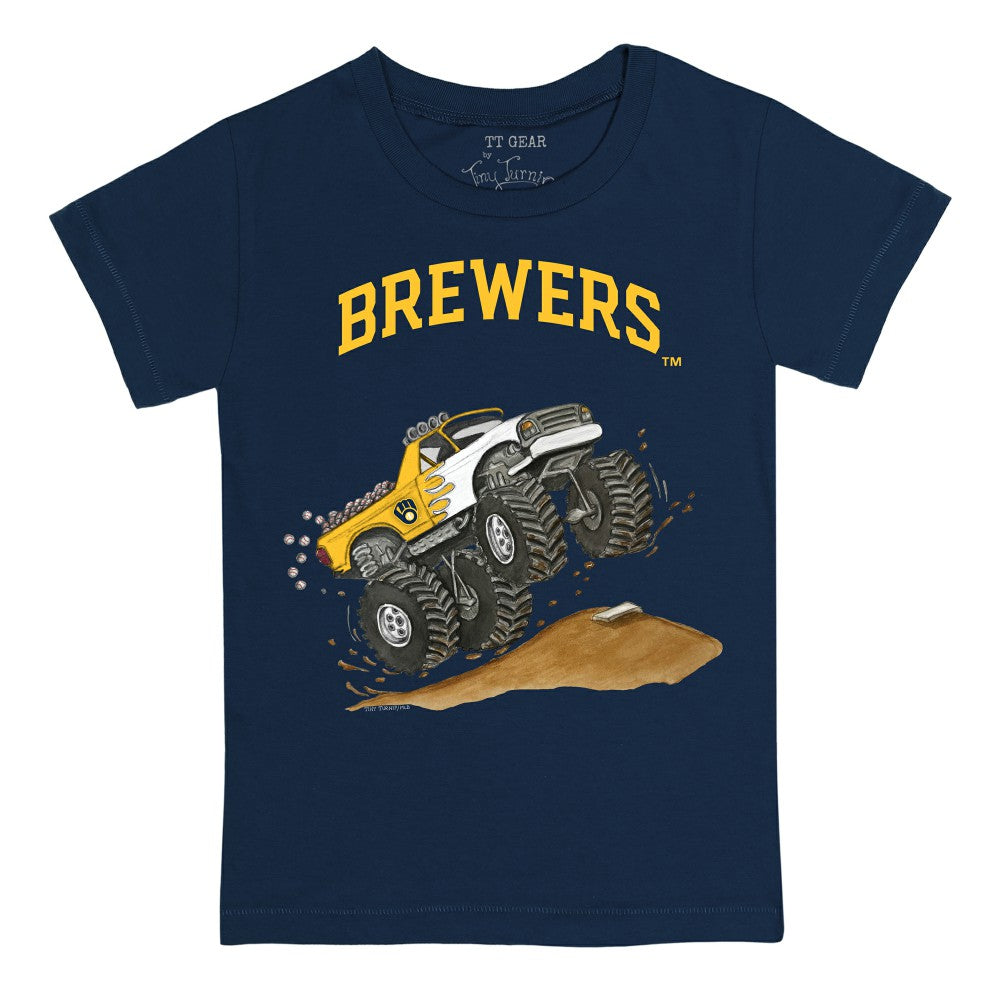 Navy Milwaukee Brewers Tiny Turnip Youth Monster Truck T-Shirt